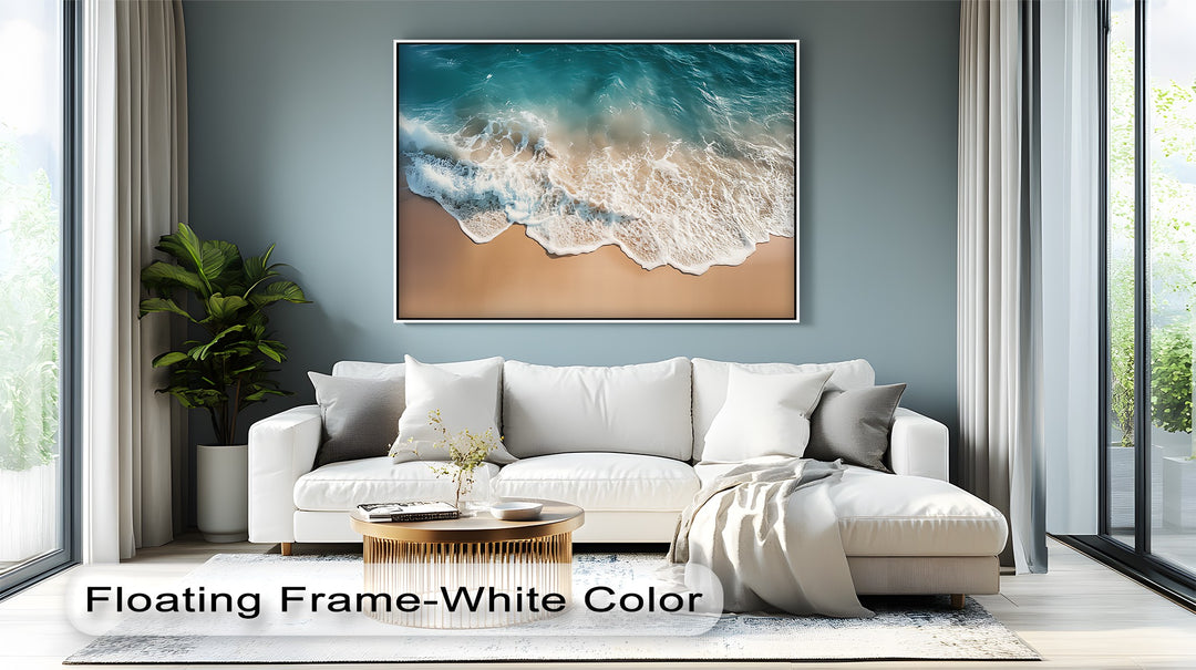 Bring nature’s rhythm into your home with this tranquil beach decor piece, showcasing the elegance of rolling waves on a sunlit shore.


