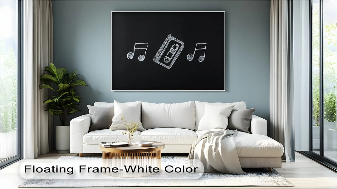 Retro Cassette Tape Chalk Drawing – Blackboard Music Canvas Prints - MyPhotoStation