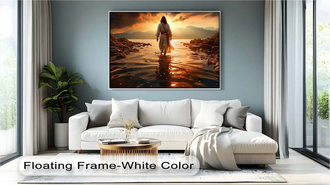 Sunset Grace – Jesus Walking on Water Canvas Print - MyPhotoStation