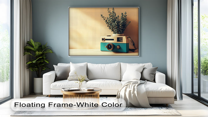 Retro Focus – Vintage Camera Planter Canvas Print