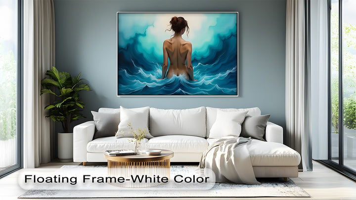 Emerald Tide Nude Woman Back – Erotic Canvas Wall Art | Large Canvas