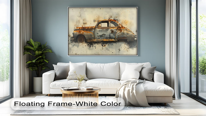 Rust & Revival – Abstract Vintage Car – Car Canvas Print - MyPhotoStation