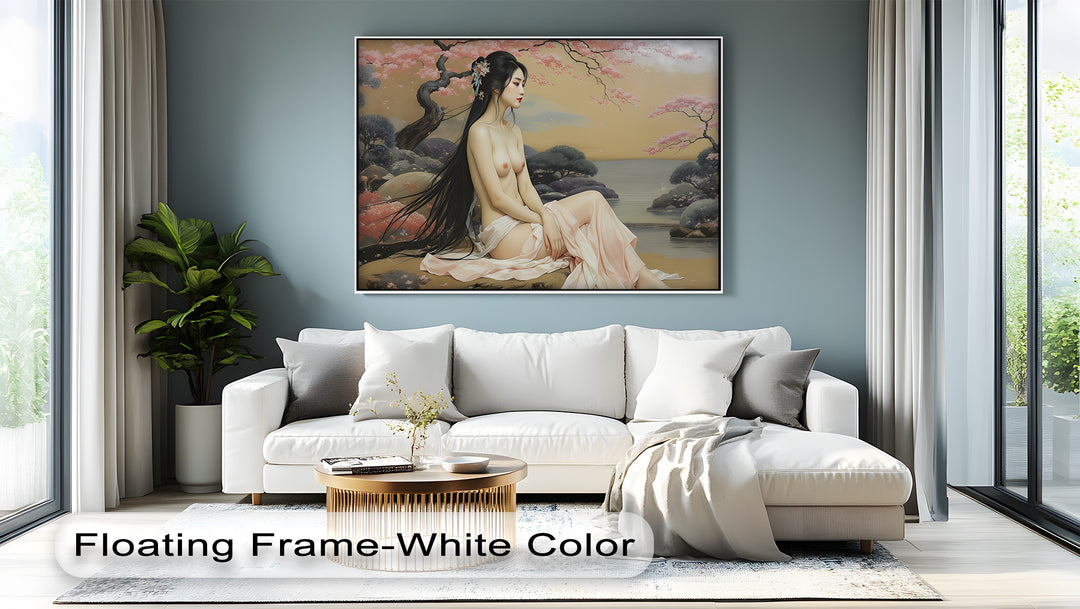 Cherry Blossom Reverie – Erotic Asian Canvas Wall Art | Sexy Wall Art
