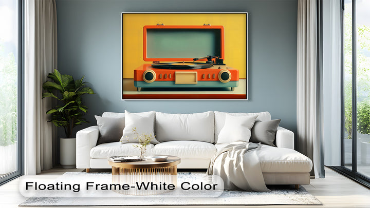 Sunset Stereo – Bold Retro Record Player Canvas Print