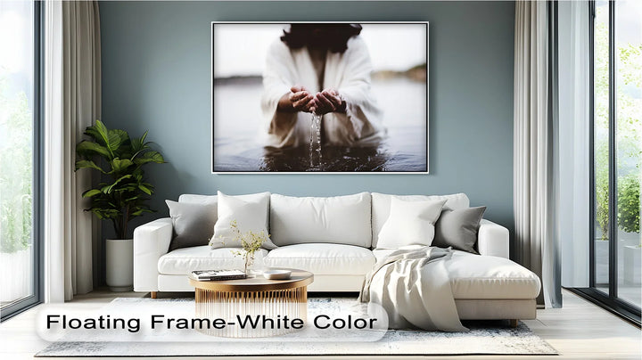 Living Water – Jesus Holding Water in His Hands Canvas Print - MyPhotoStation