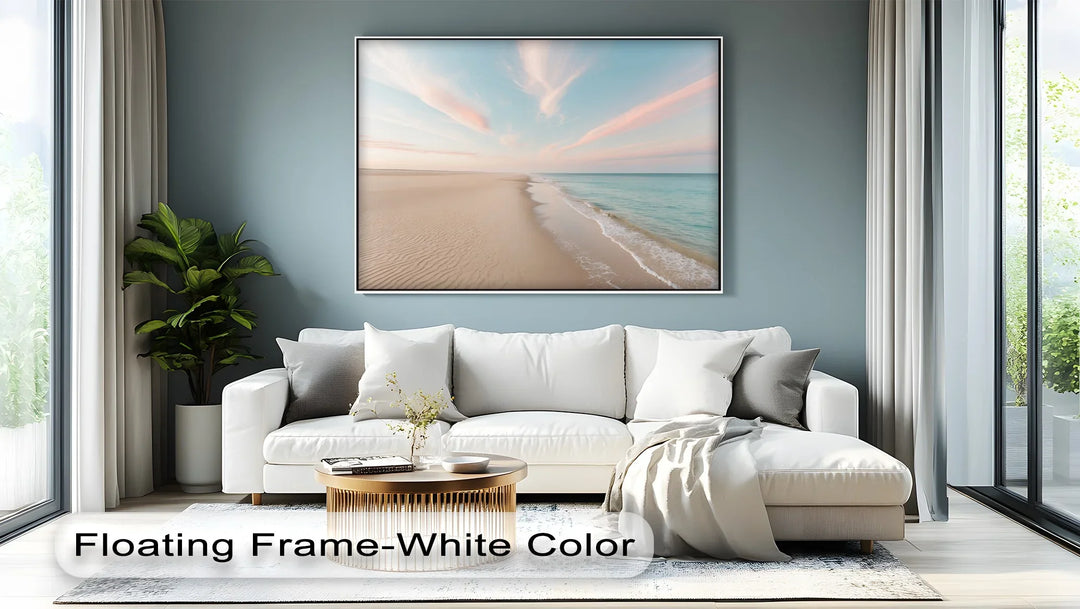 Serene Pastel Shoreline - Landscape Canvas Print