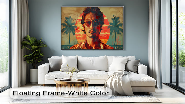 Sunset Rebel – Retro Tropical Portrait Canvas Print