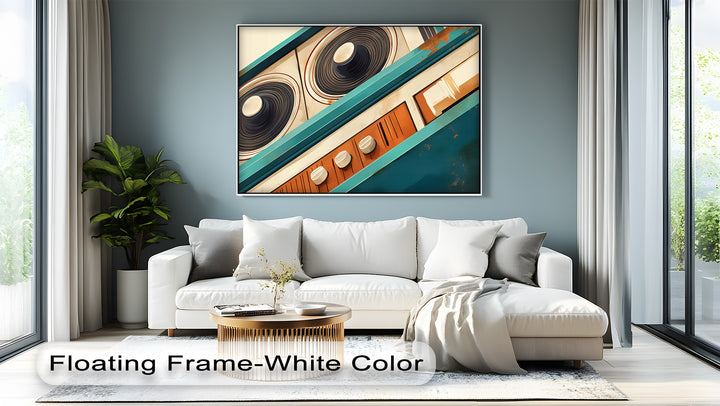 Tilted Frequency – Abstract Retro Stereo Close-Up Canvas Print