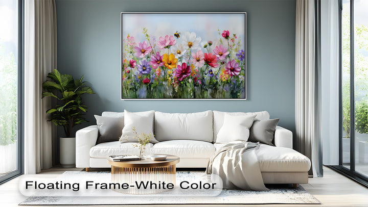 Dancing Blooms – Colorful Wildflower Garden Canvas Print