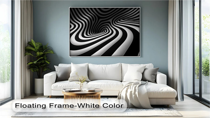 Twisted Illusion – Abstract Black & White Canvas Print - MyPhotoStation