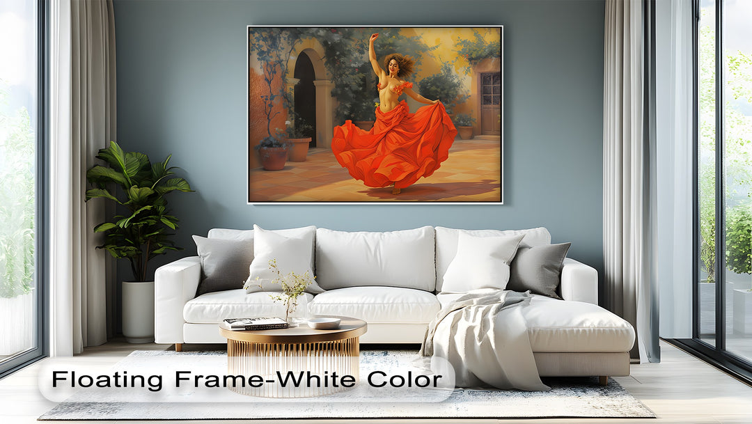 Dancing Woman in Red Skirt – Erotic Canvas Wall Art | Abstract Art