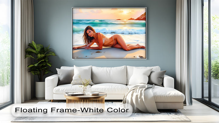 Sensual Bikini Beach Scene - Erotic Canvas Wall Art | Sexy Art