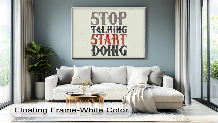 Stop Talking Start Doing – Vintage Motivational Canvas Print