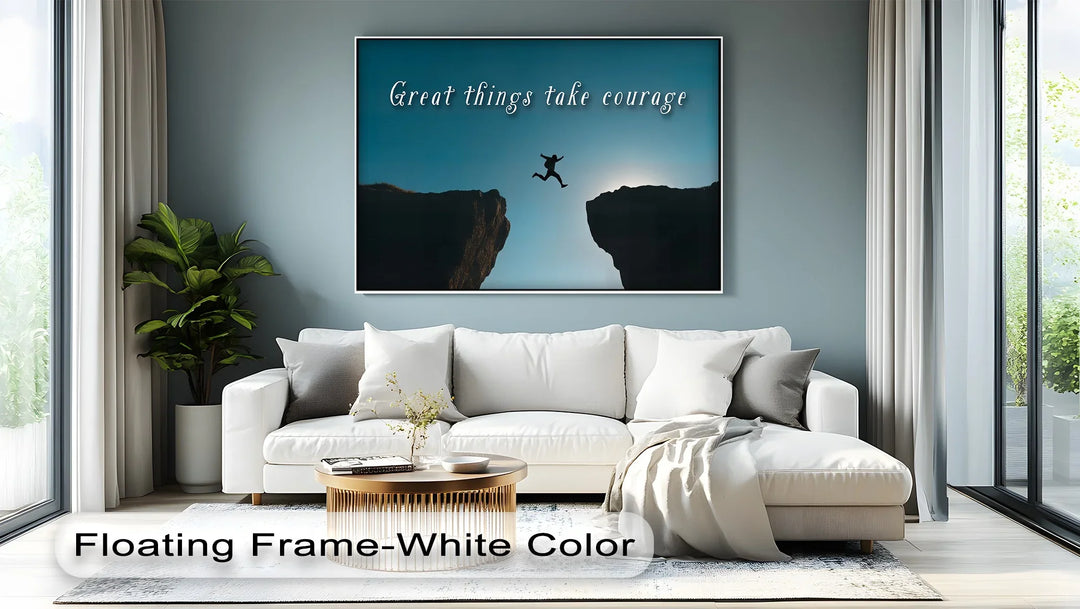 Leap of Faith – Courageous Action Inspirational Canvas Print