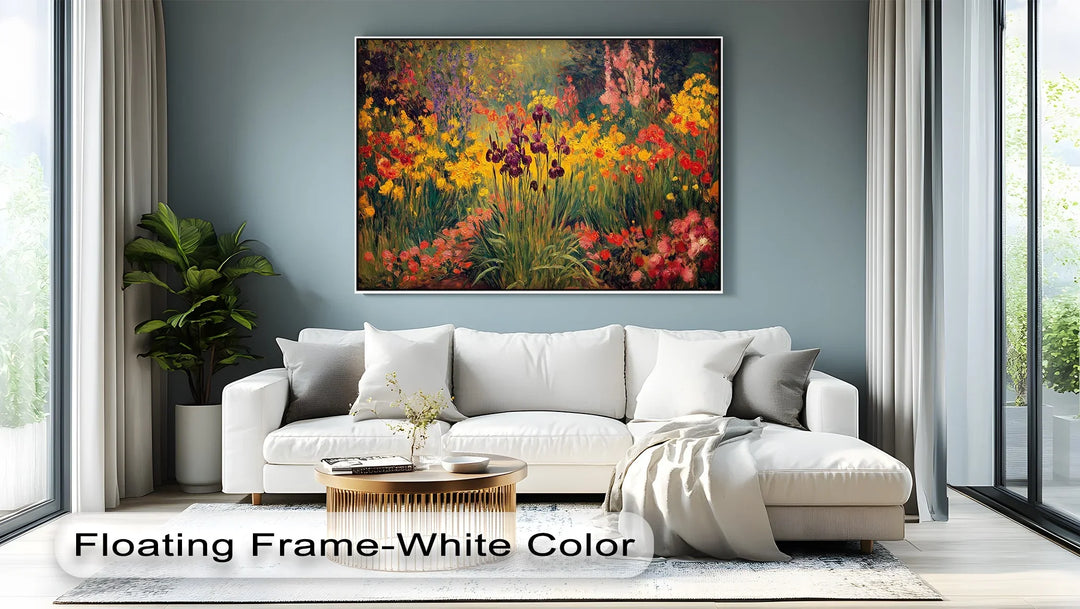 Vibrant Iris Garden – Colorful Impressionist Flowers Canvas Print - MyPhotoStation