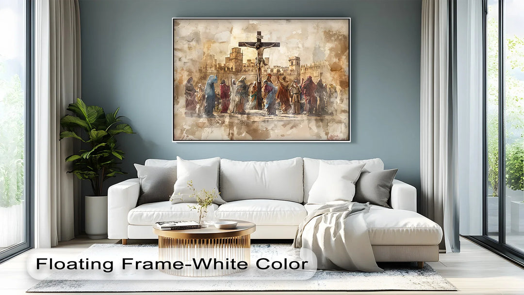 Witness to the Cross – Jesus Crucifixion Scene Canvas Print