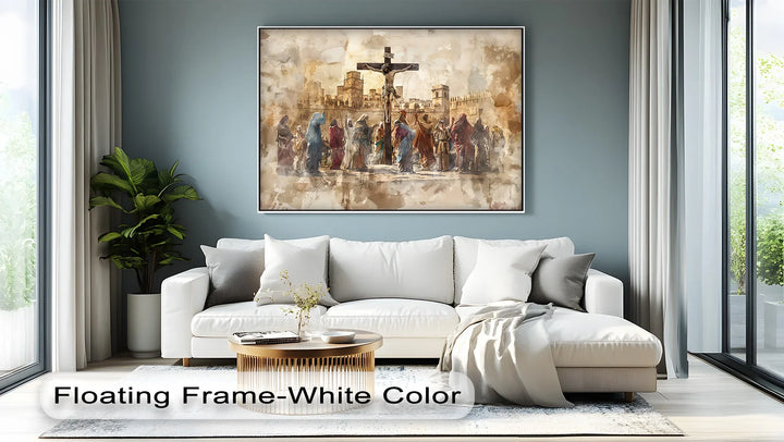 Witness to the Cross – Jesus Crucifixion Scene Canvas Print