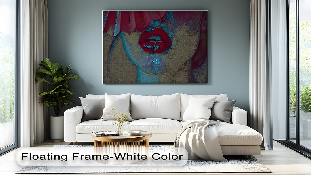 Velvet Silence – Erotic Red Lips Canvas Wall Art | Sexy Artwork