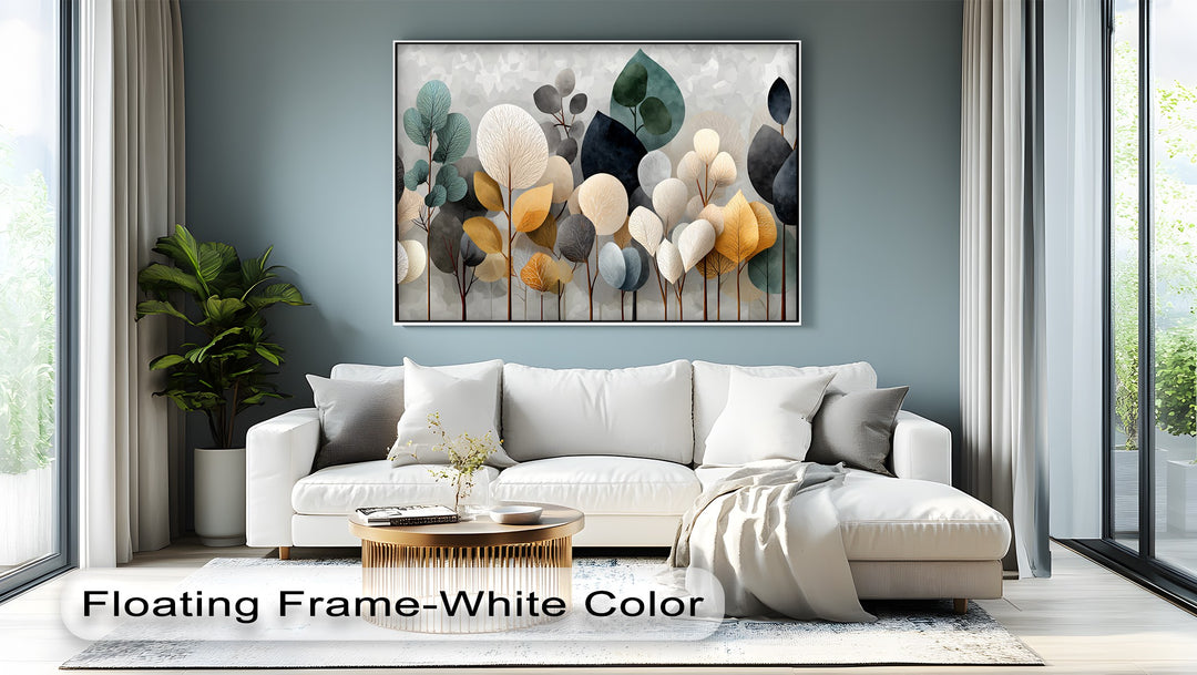 Swaying minimalist trees in this abstract forest canvas print create a sense of fluid movement with the premium canvas decor, adding life to the botanical wall art.