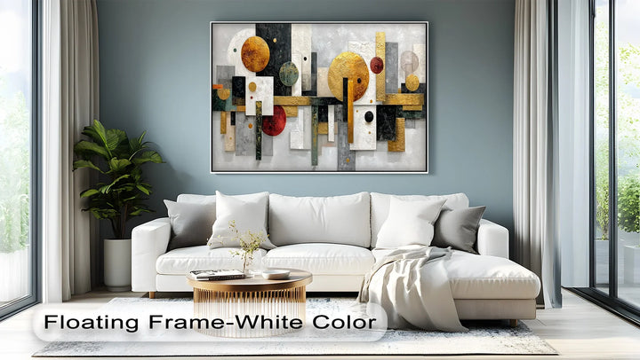 Metallic abstract design on canvas with textured forms and elegant structure
