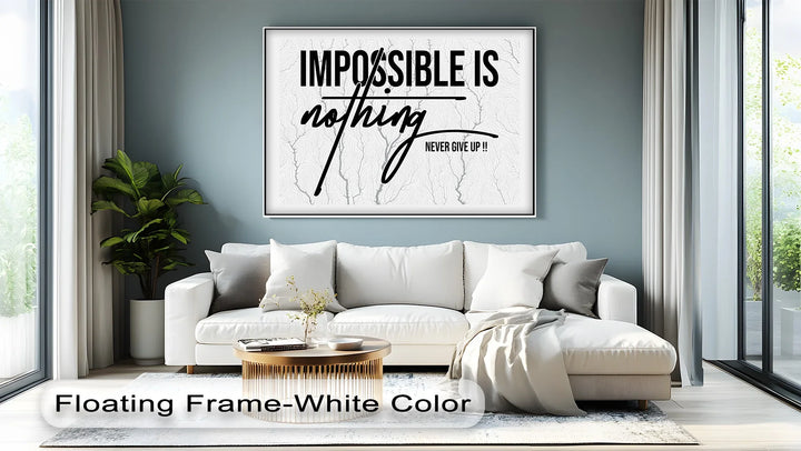 Impossible is Nothing – Black and White Motivational Canvas Print