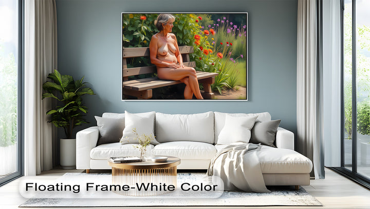 Garden Serenity – Mature Nude Canvas Wall Art | Canvas Prints