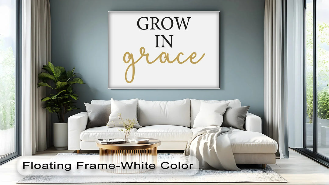 Minimalist word art with uplifting religious sentiment

