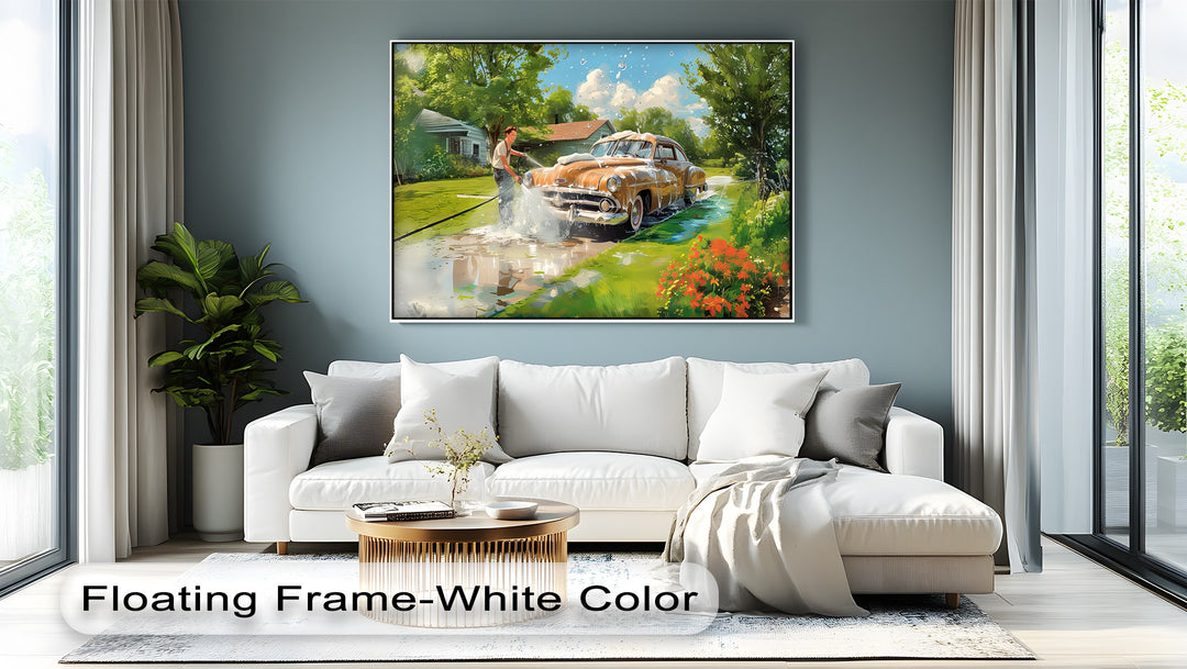Classic Car Wash Nostalgia – Car Canvas Print