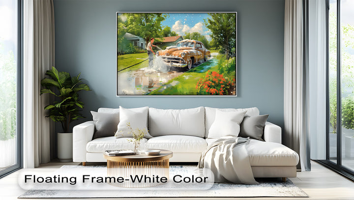 Classic Car Wash Nostalgia – Car Canvas Print