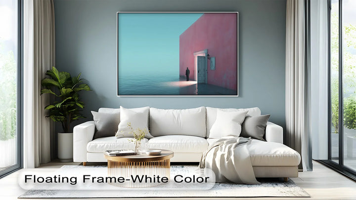 Surreal Doorway by the Sea – Minimalist Concept Canvas Print - MyPhotoStation