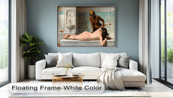 The Bath Attendant – Hammam Erotic Canvas Wall Art | Naked Art