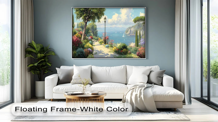 Coastal Garden Stroll – Mediterranean Landscape Canvas Print - MyPhotoStation