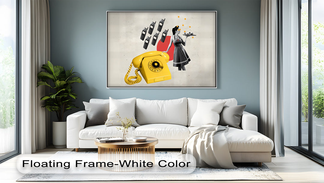 Dial & Serve – Retro Pop Art Telephone Canvas Print