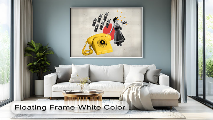 Dial & Serve – Retro Pop Art Telephone Canvas Print