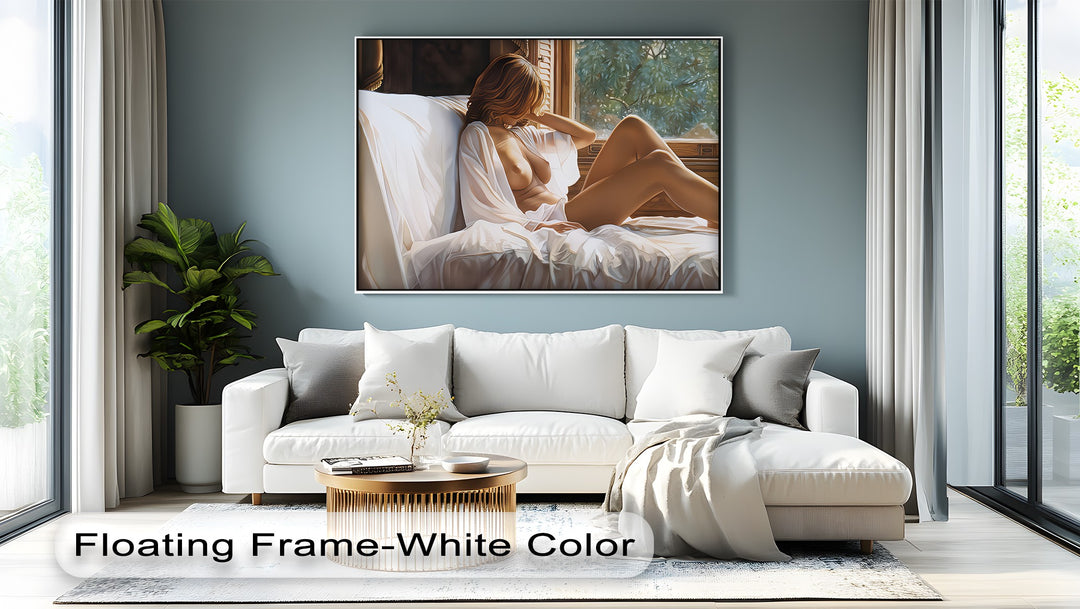 Morning Temptation – Framed Sensual Bedroom Canvas Wall Art | Sexy Art