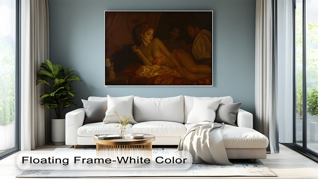 Temptation in Gold – Erotic Canvas Wall Art | Framed Wall Art