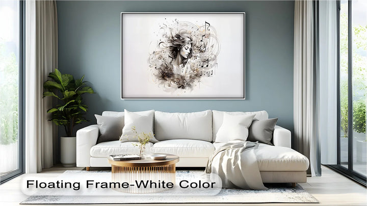 Abstract Woman with Musical Notes - Music Canvas Prints - MyPhotoStation