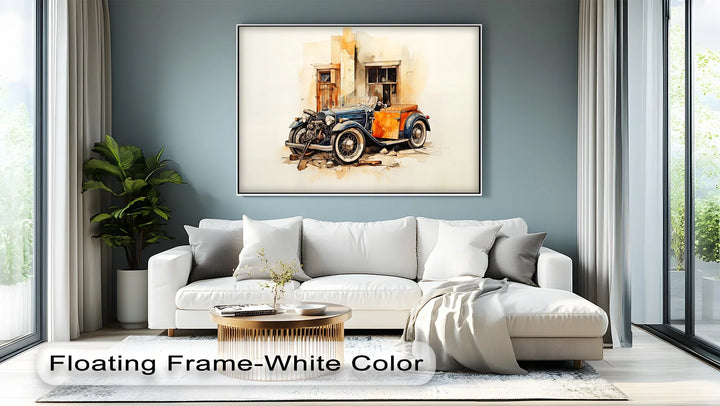 Two-Tone Classic Convertible by Weathered Wall – Car Canvas Print