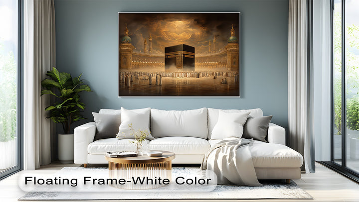 Divine Light Over the Kaaba – Islamic Holy Site Canvas Print