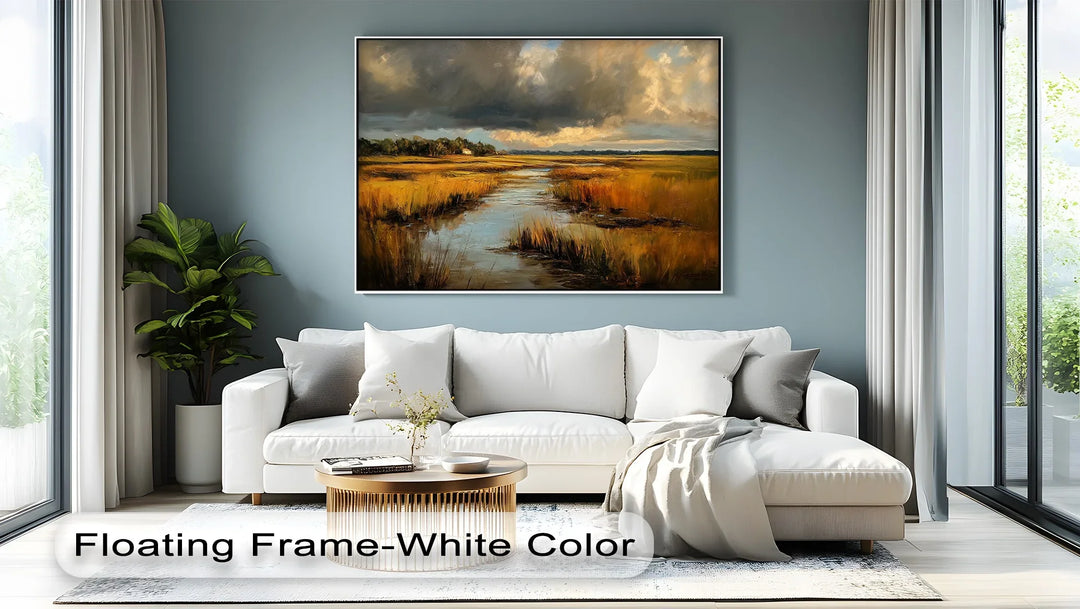 Golden Marshlands – Dramatic Sunset Landscape Canvas Print - MyPhotoStation