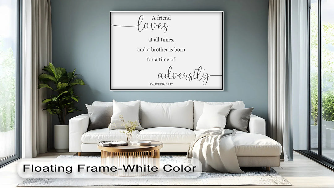 A Friend Loves at All Times – Proverbs 17:17 Scripture Canvas Print - MyPhotoStation
