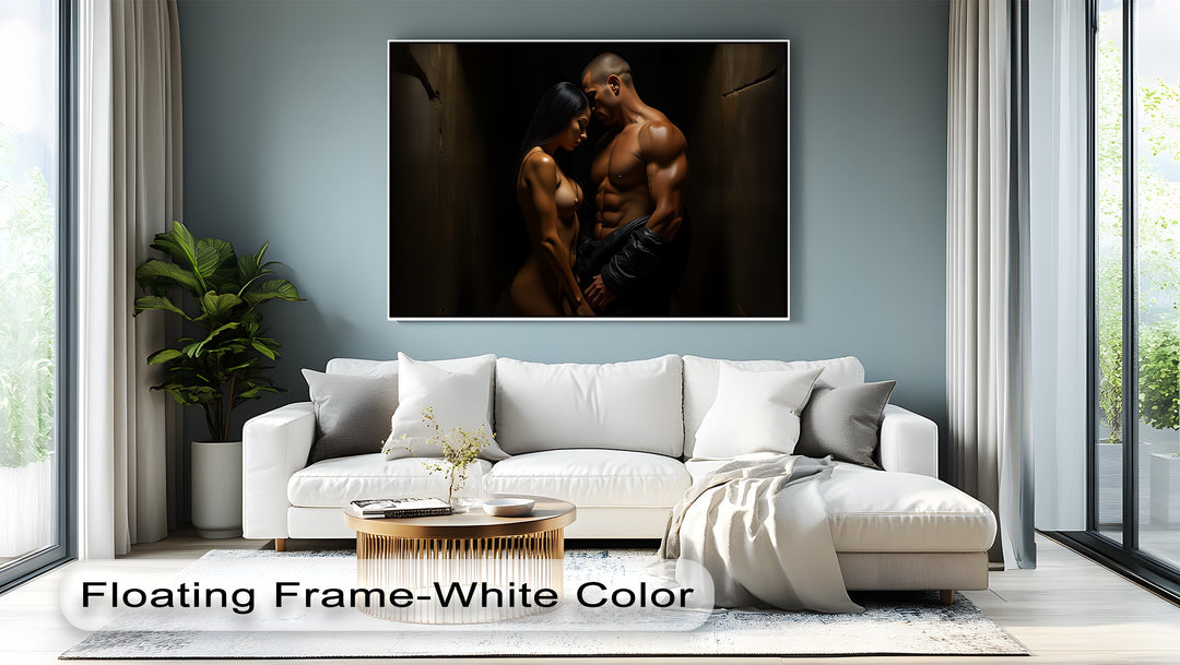 Shadowed Embrace – Nude Canvas Wall Art | Canvas Artwork