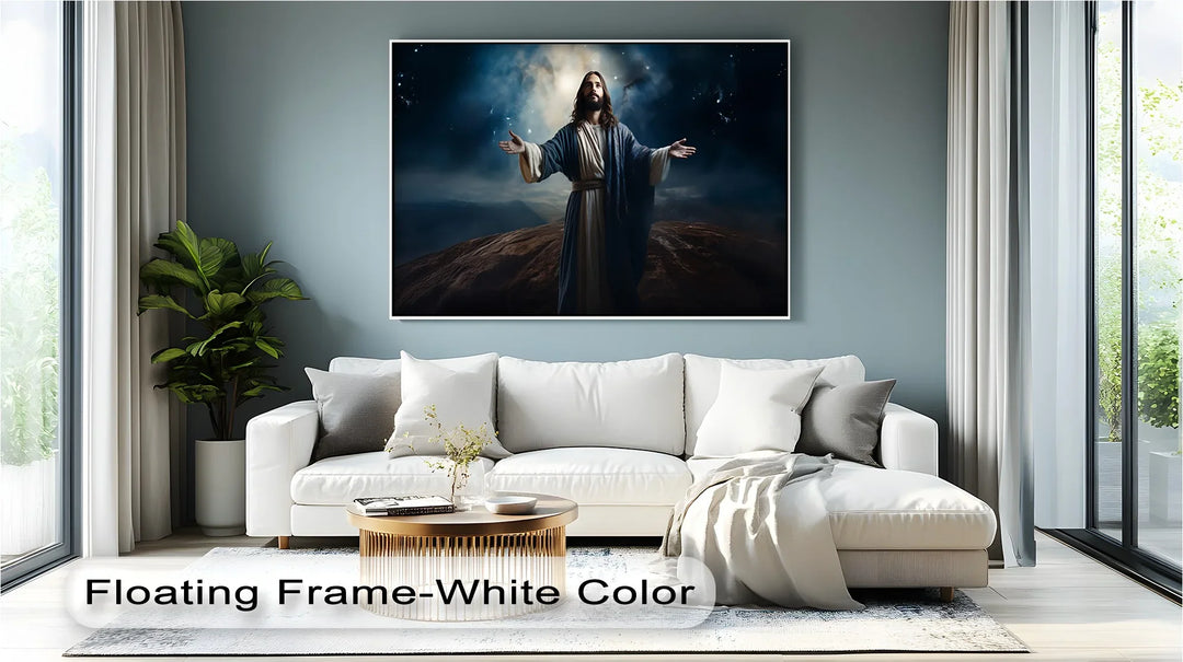 Heavenly Light – Jesus Under the Night Sky Canvas Print - MyPhotoStation