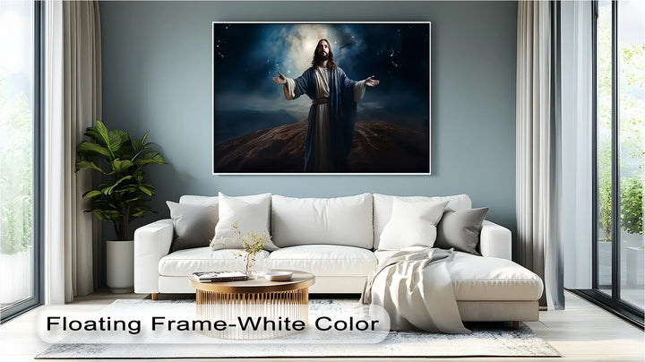 Heavenly Light – Jesus Under the Night Sky Canvas Print - MyPhotoStation