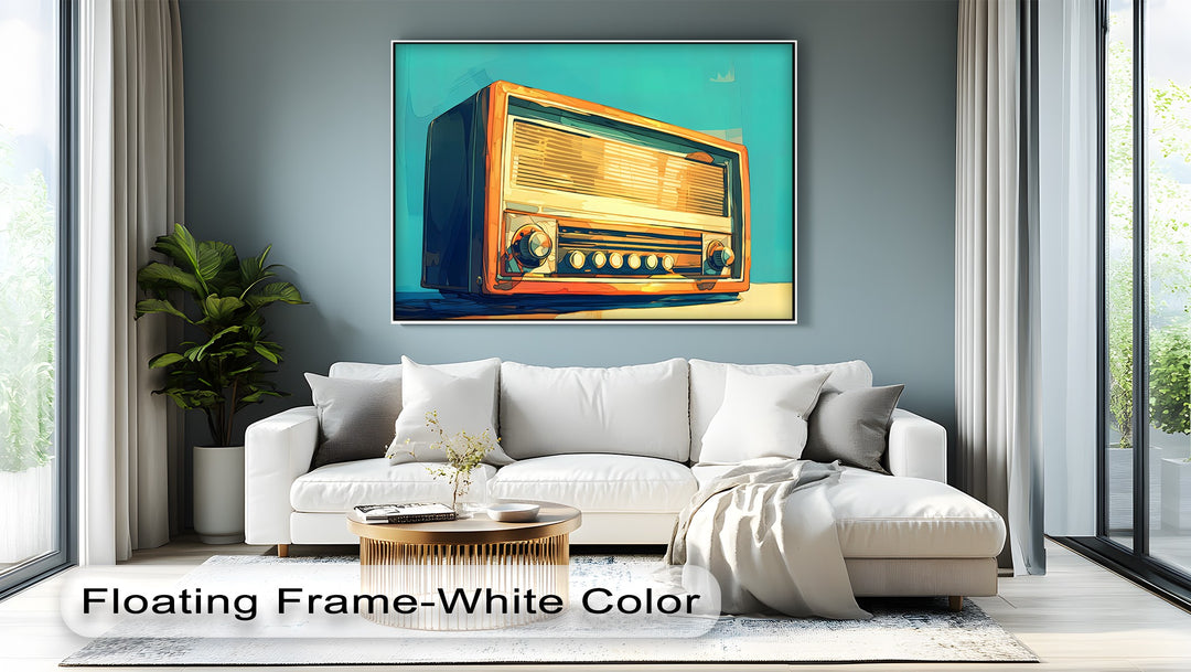 Golden Frequencies – Vintage Orange Radio Canvas Print