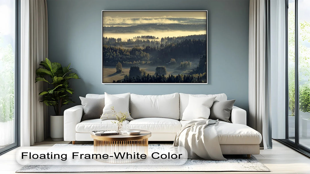 Peaceful panoramic forest view canvas print

