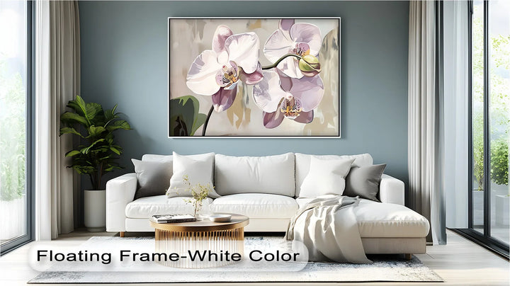 Orchid Grace – Soft White and Lavender Floral Canvas Wall Art - MyPhotoStation