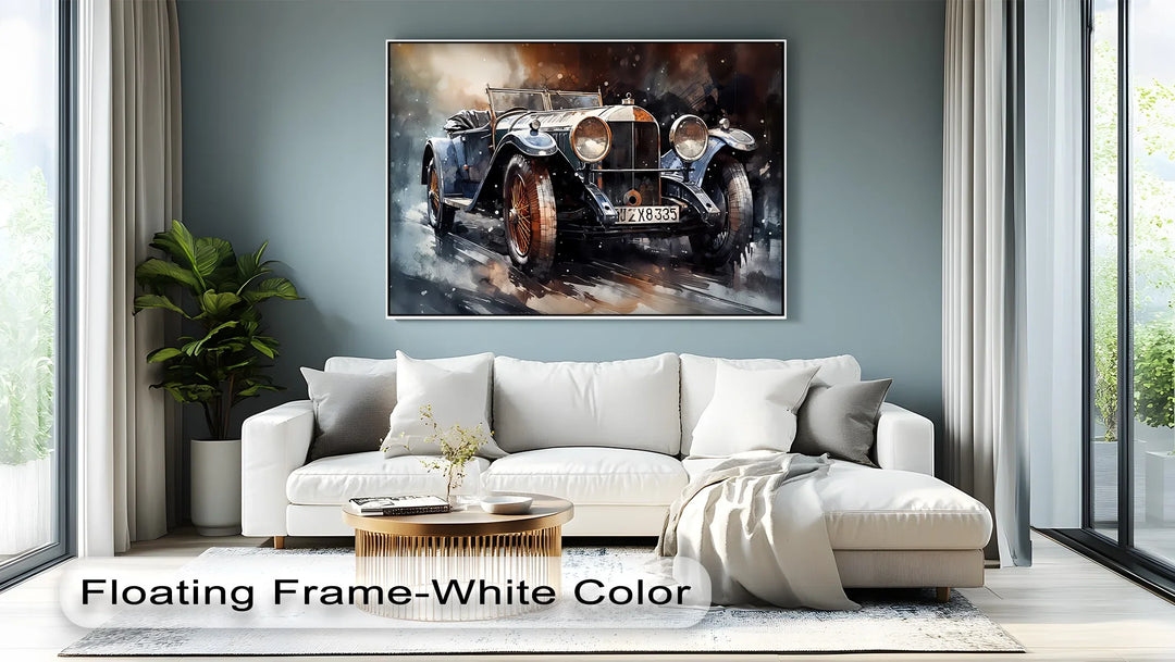 Classic Open-Top Blue Car – Car Canvas Print - MyPhotoStation