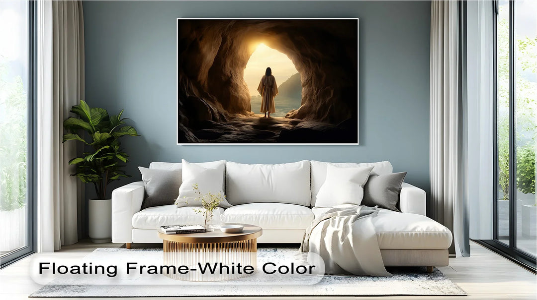 The Light of Resurrection – Jesus Emerging from the Tomb Canvas Print - MyPhotoStation