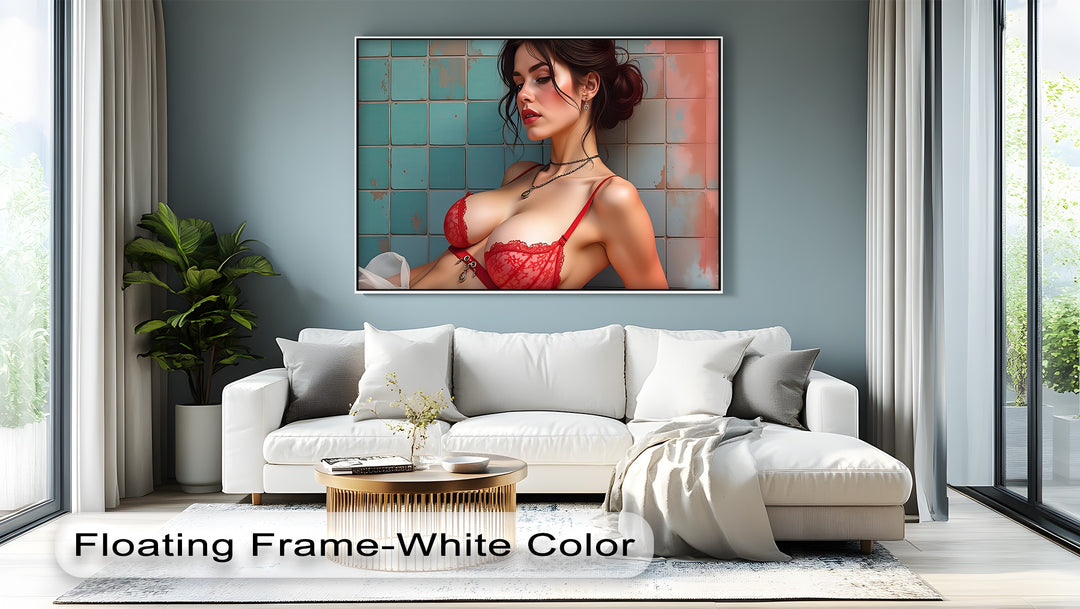 Crimson Temptation – Erotic Lingerie Canvas Wall Art | Artwork Canvas